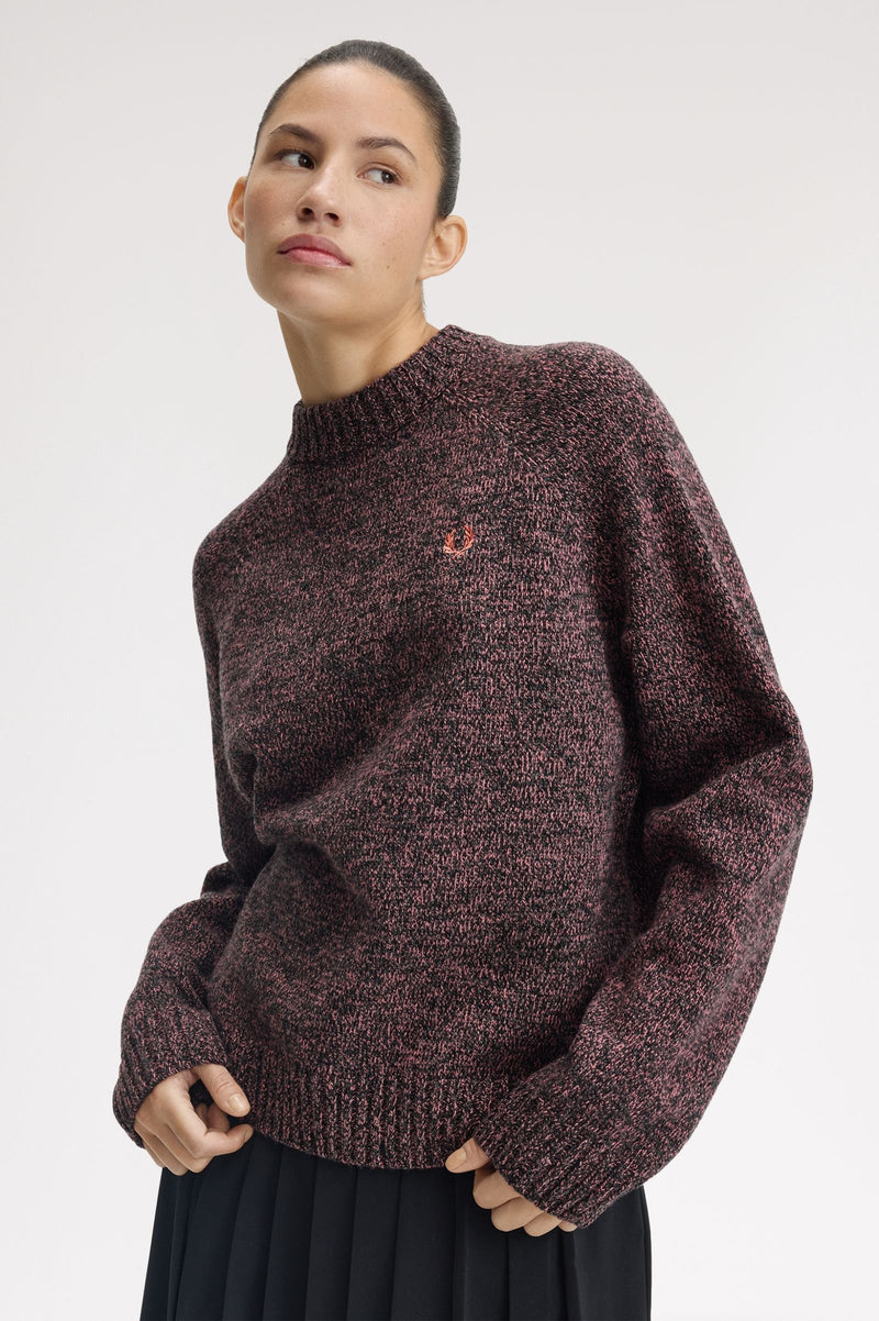 TWISTED MARL MOCK NECK JUMPER