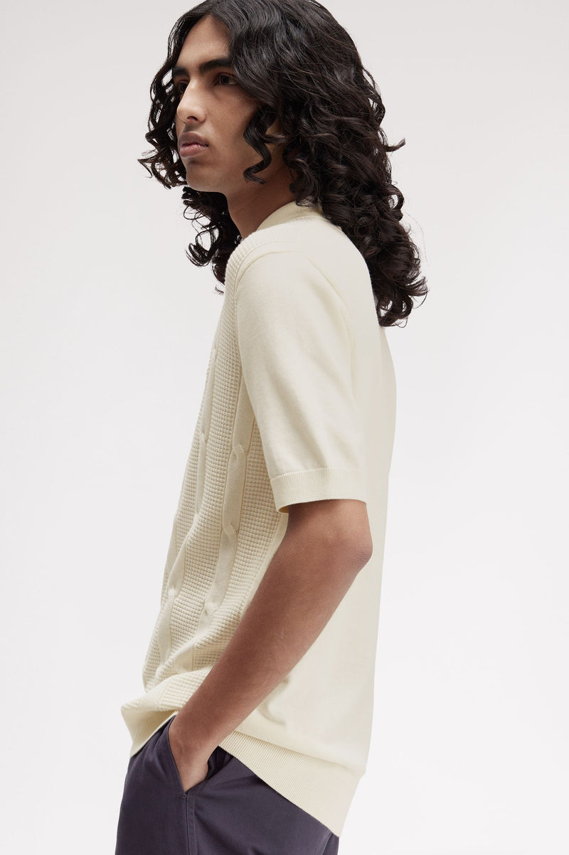 TEXTURED CABLE KNIT SHIRT