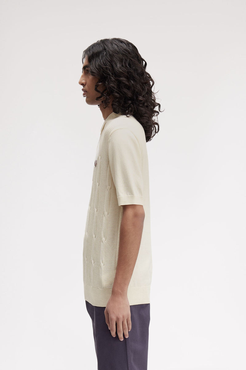 TEXTURED CABLE KNIT SHIRT