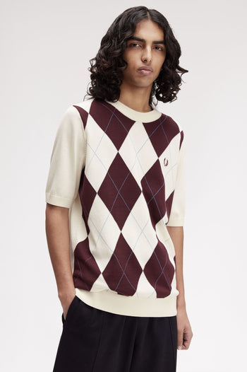 ARGYLE KNITTED T-SHIRT