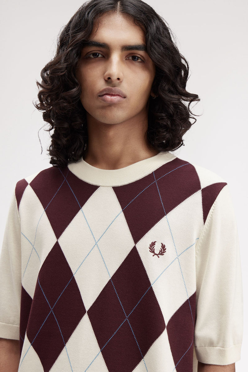ARGYLE KNITTED T-SHIRT