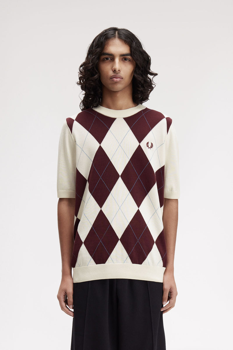 ARGYLE KNITTED T-SHIRT