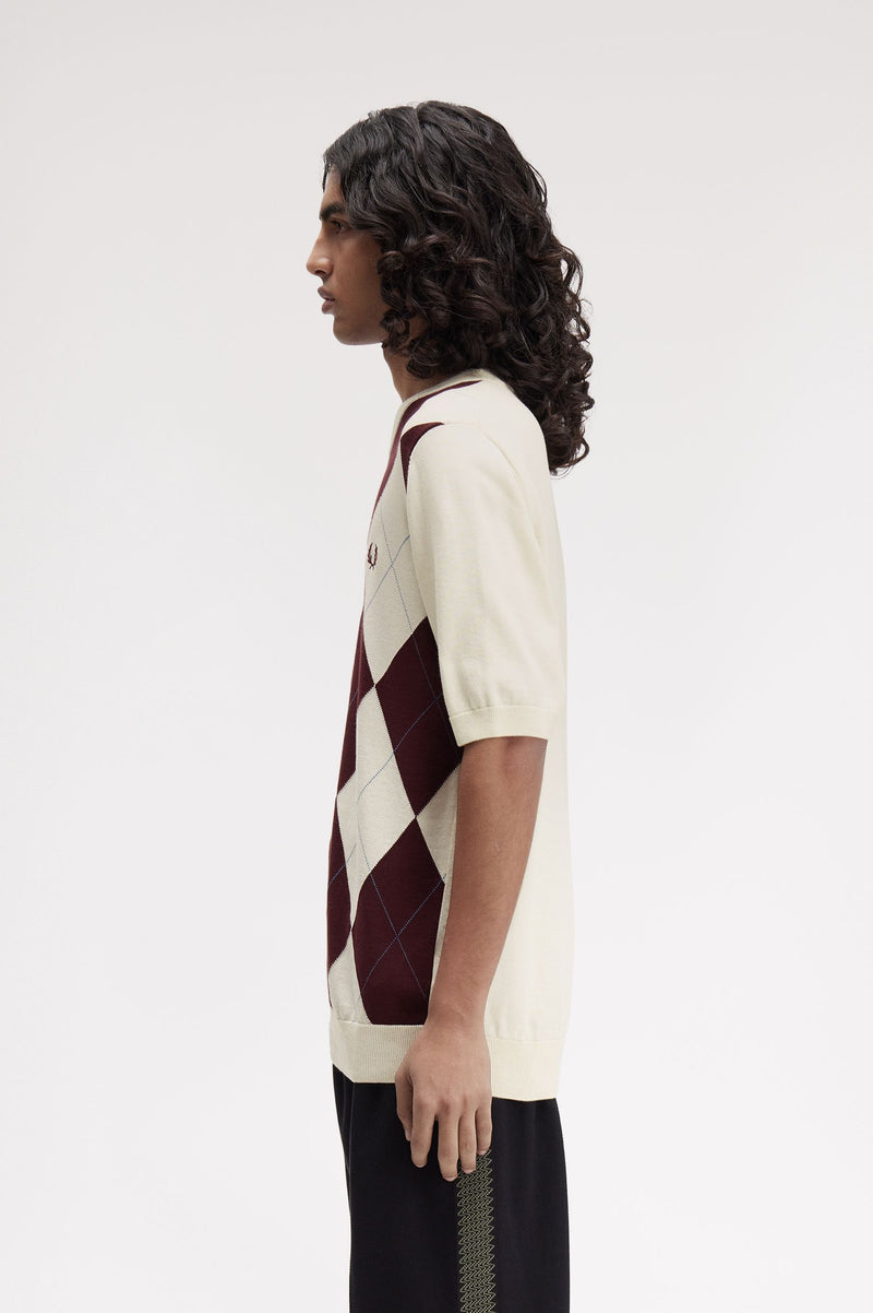 ARGYLE KNITTED T-SHIRT