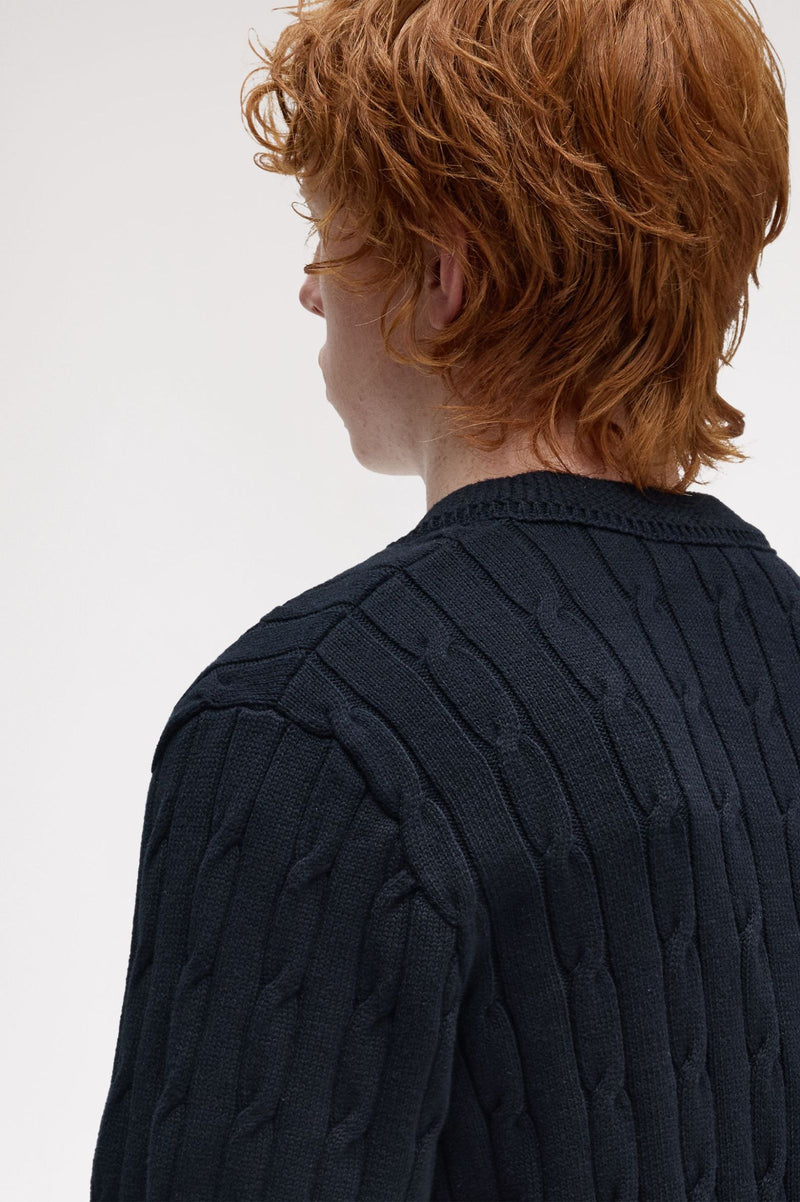 TENNIS BADGE CABLE KNIT JUMPER