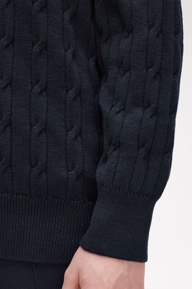 TENNIS BADGE CABLE KNIT JUMPER