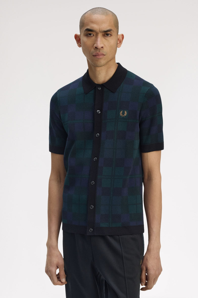 BLACK WATCH TARTAN KNIT SHIRT