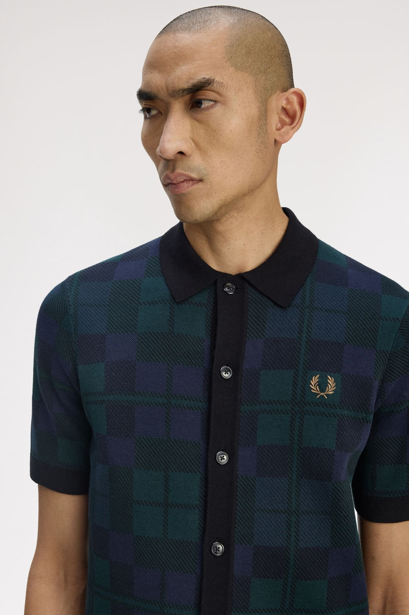 BLACK WATCH TARTAN KNIT SHIRT