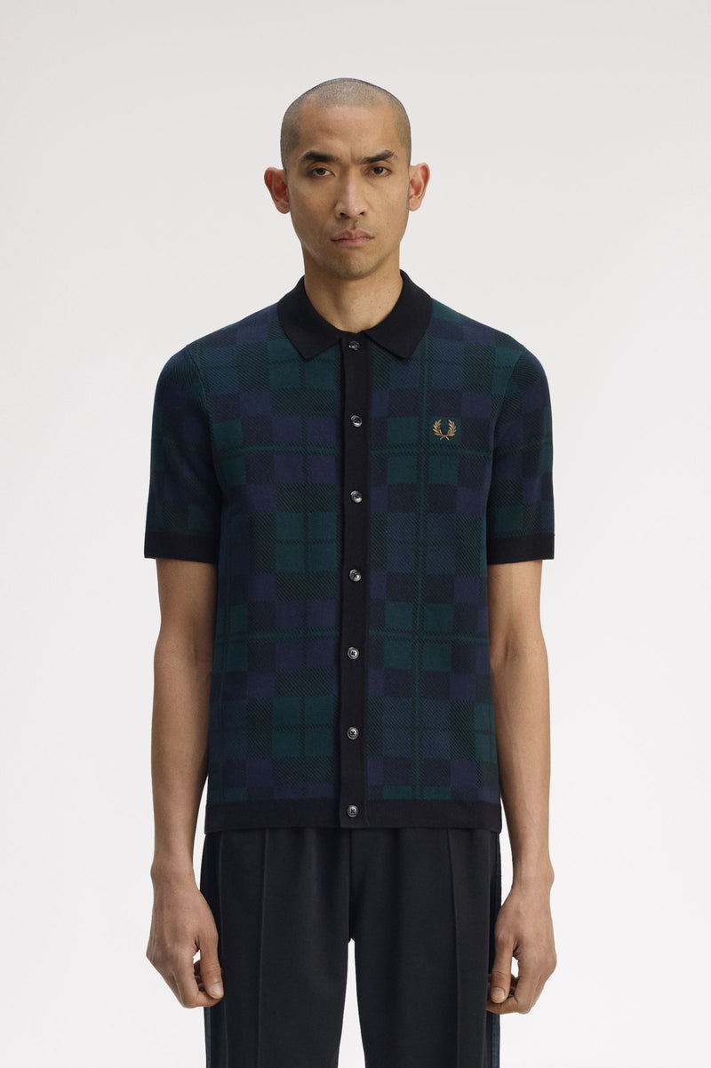 BLACK WATCH TARTAN KNIT SHIRT