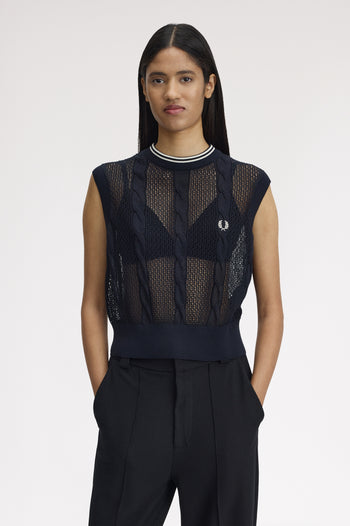 MESH CABLE KNIT TANK