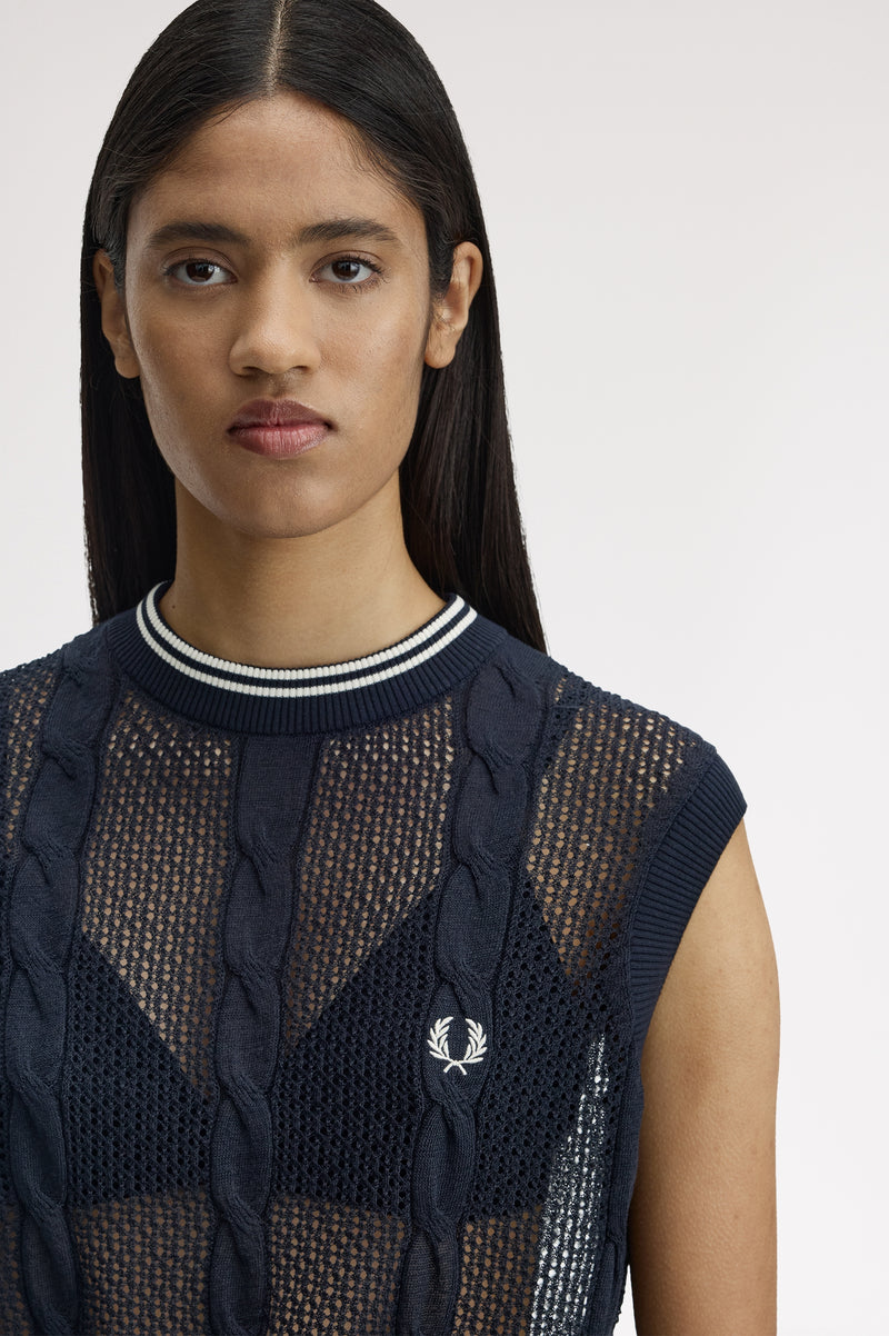 MESH CABLE KNIT TANK