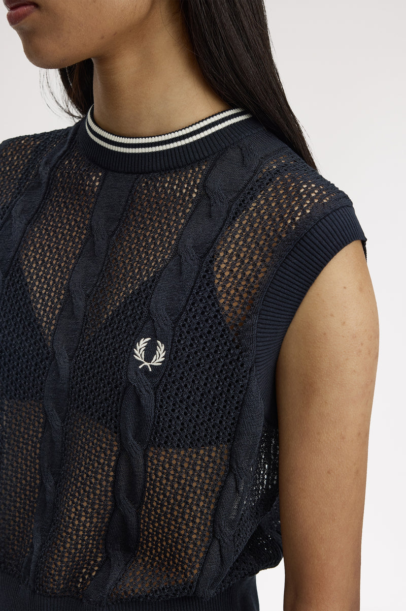 MESH CABLE KNIT TANK