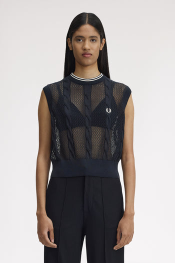 MESH CABLE KNIT TANK