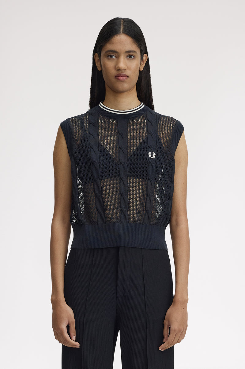 MESH CABLE KNIT TANK
