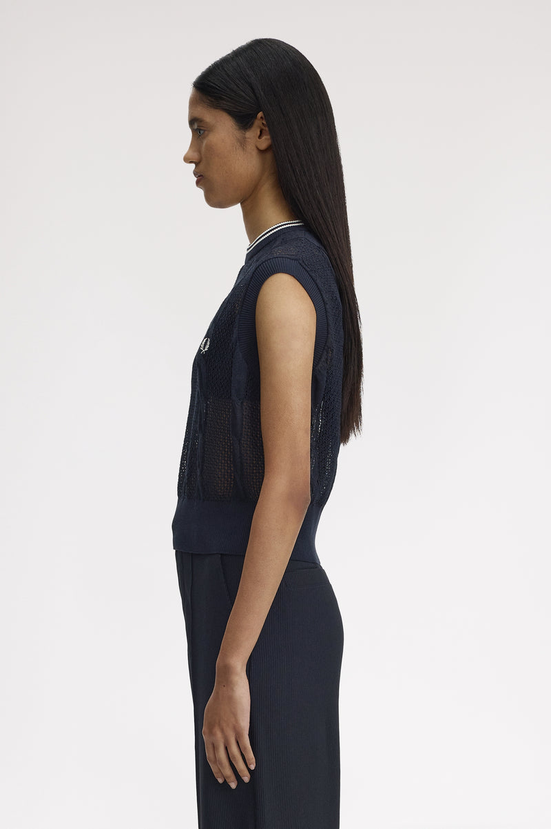 MESH CABLE KNIT TANK