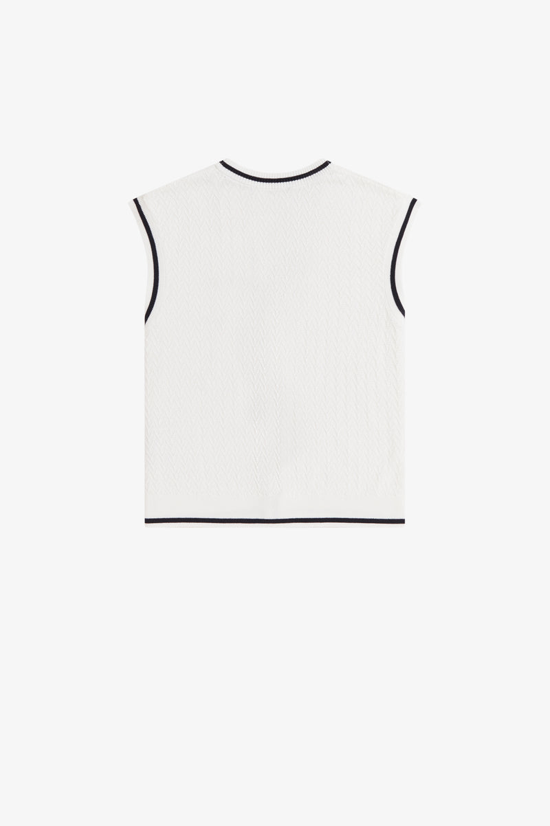 BUTTON-THROUGH TEXTURED KNIT TANK