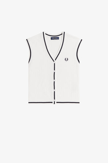 BUTTON-THROUGH TEXTURED KNIT TANK