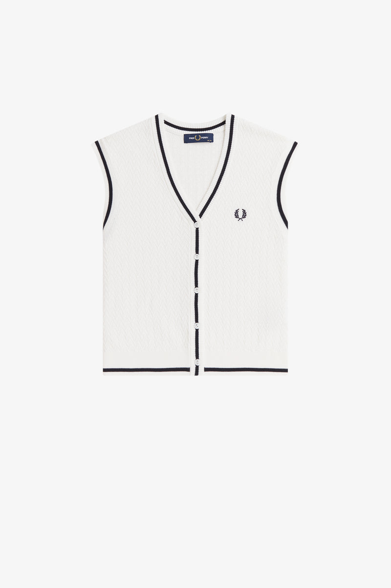 BUTTON-THROUGH TEXTURED KNIT TANK
