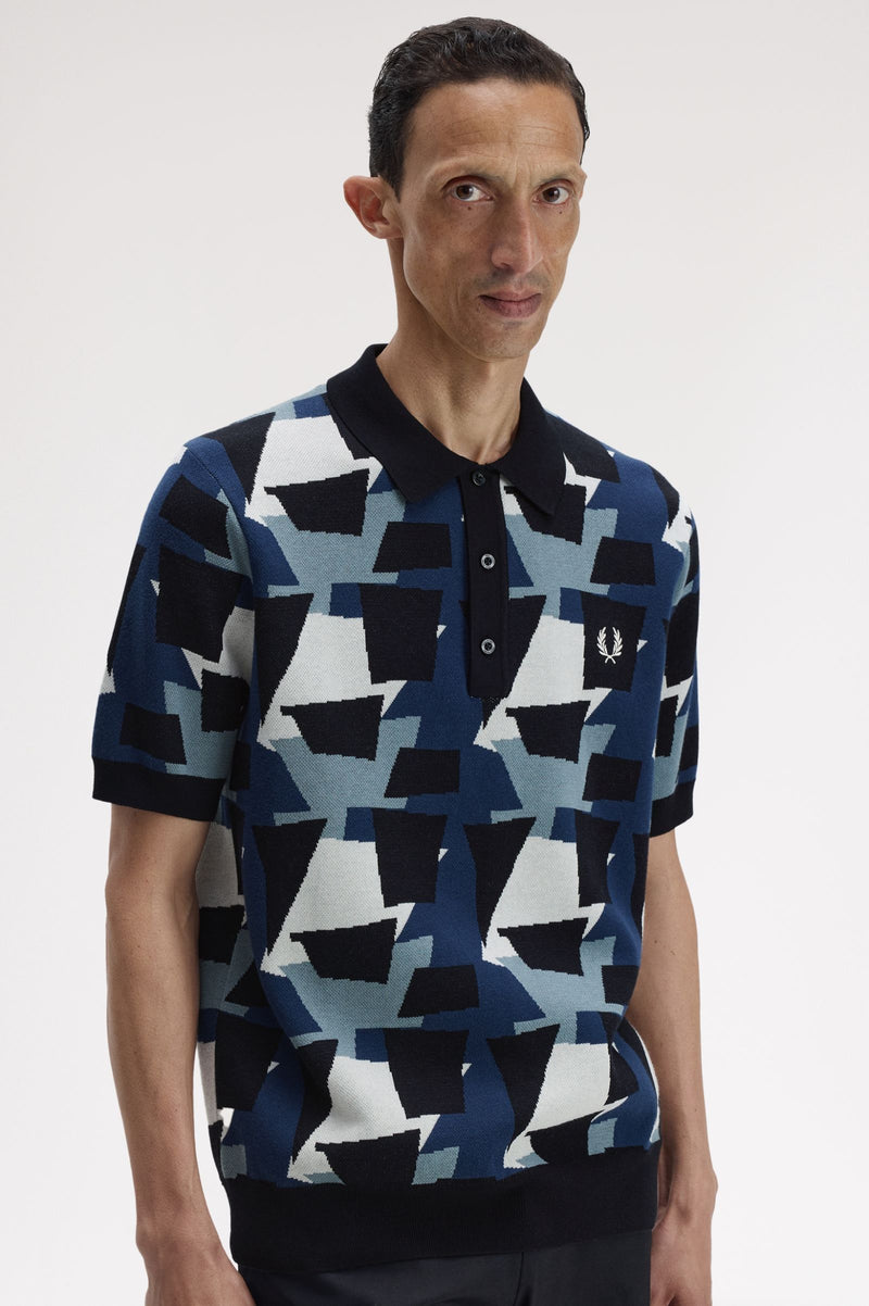 FRAGMENT JACQUARD KNIT SHIRT