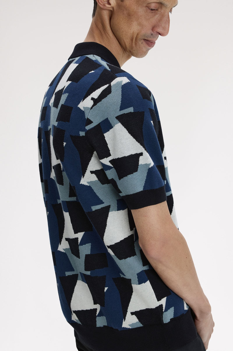 FRAGMENT JACQUARD KNIT SHIRT