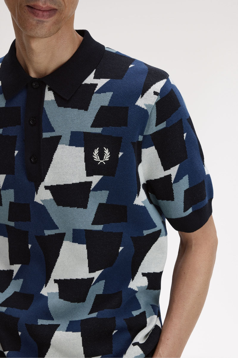 FRAGMENT JACQUARD KNIT SHIRT