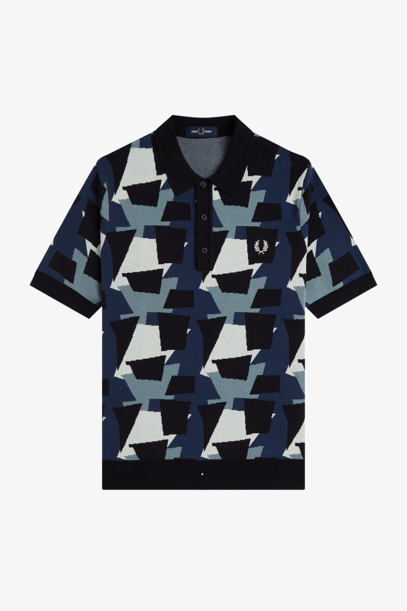 FRAGMENT JACQUARD KNIT SHIRT