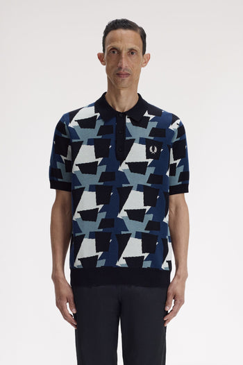 FRAGMENT JACQUARD KNIT SHIRT