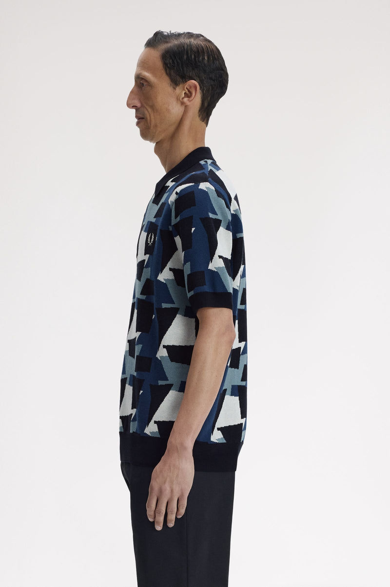 FRAGMENT JACQUARD KNIT SHIRT