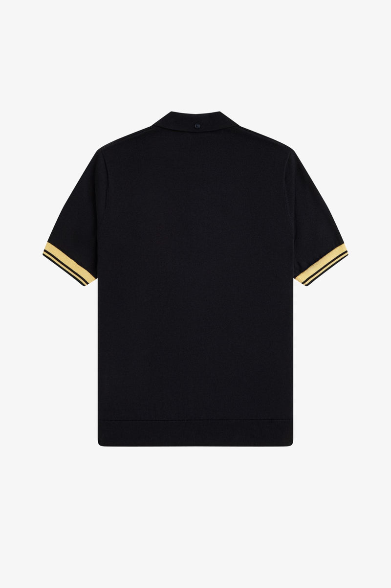 CONTRAST CUFF KNITTED SHIRT