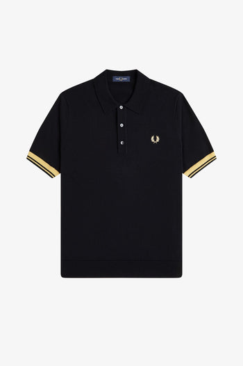 CONTRAST CUFF KNITTED SHIRT