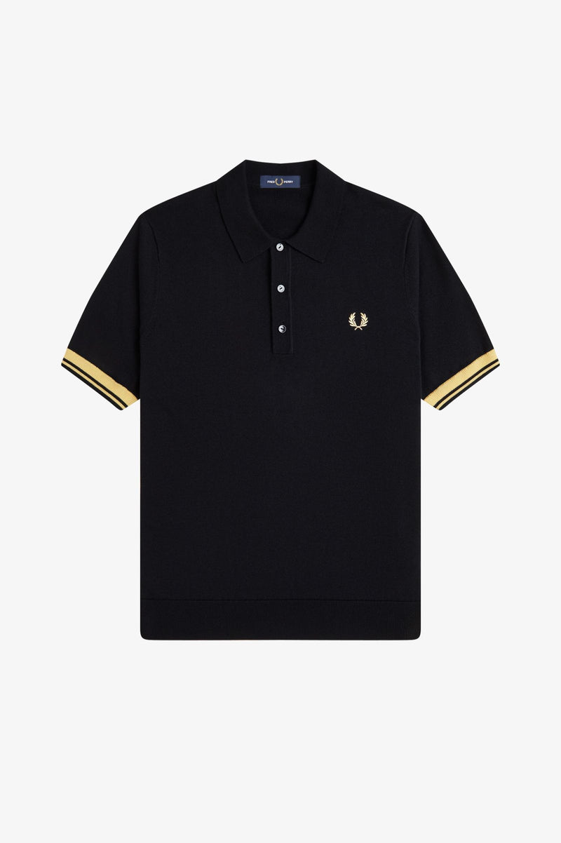 CONTRAST CUFF KNITTED SHIRT