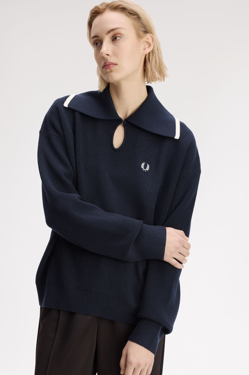 WIDE COLLAR KNITTED SHIRT