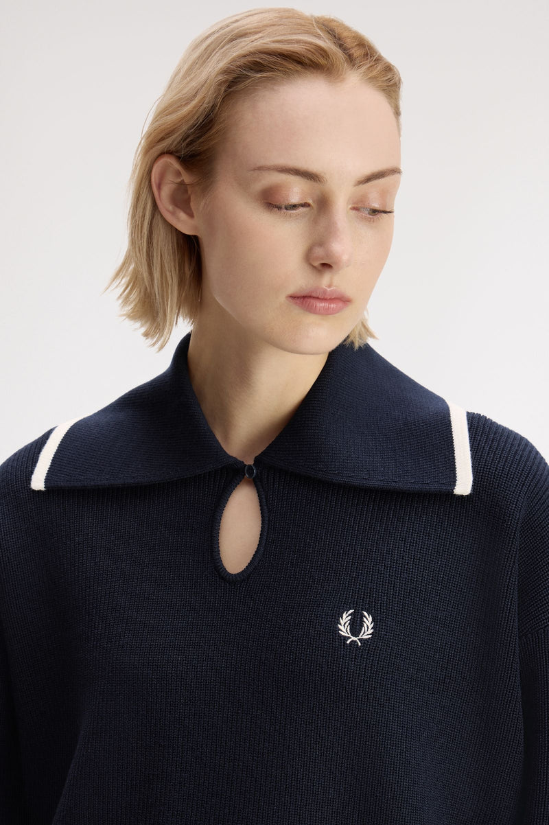 WIDE COLLAR KNITTED SHIRT