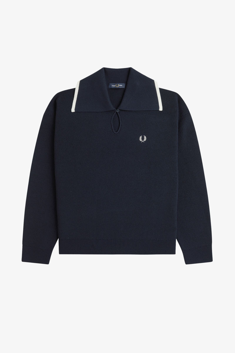 WIDE COLLAR KNITTED SHIRT