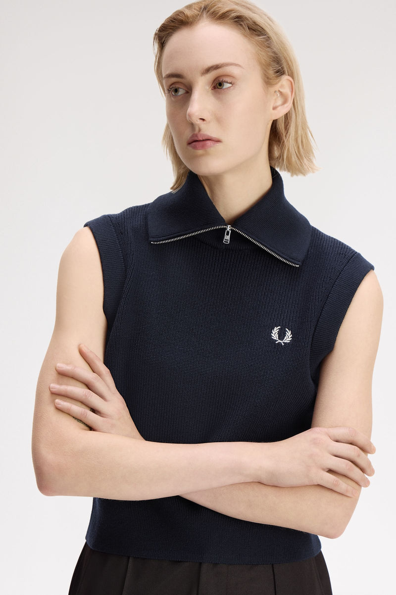 ZIP NECK KNITTED TANK