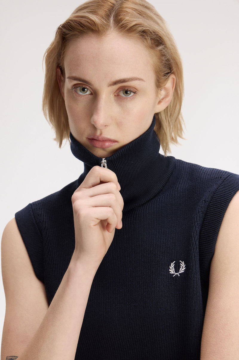 ZIP NECK KNITTED TANK