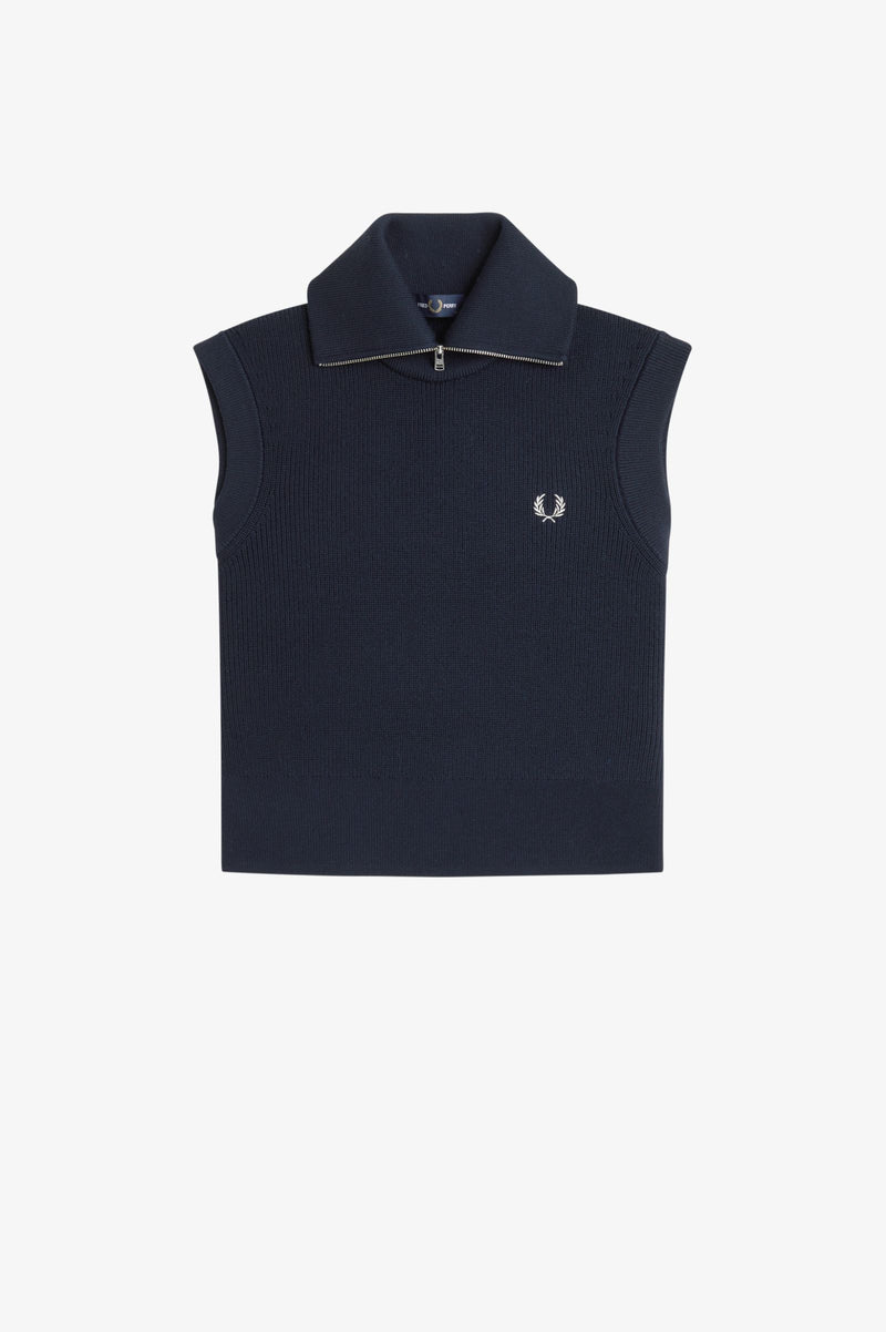 ZIP NECK KNITTED TANK
