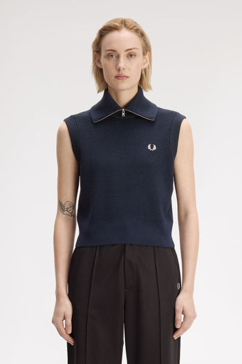 ZIP NECK KNITTED TANK