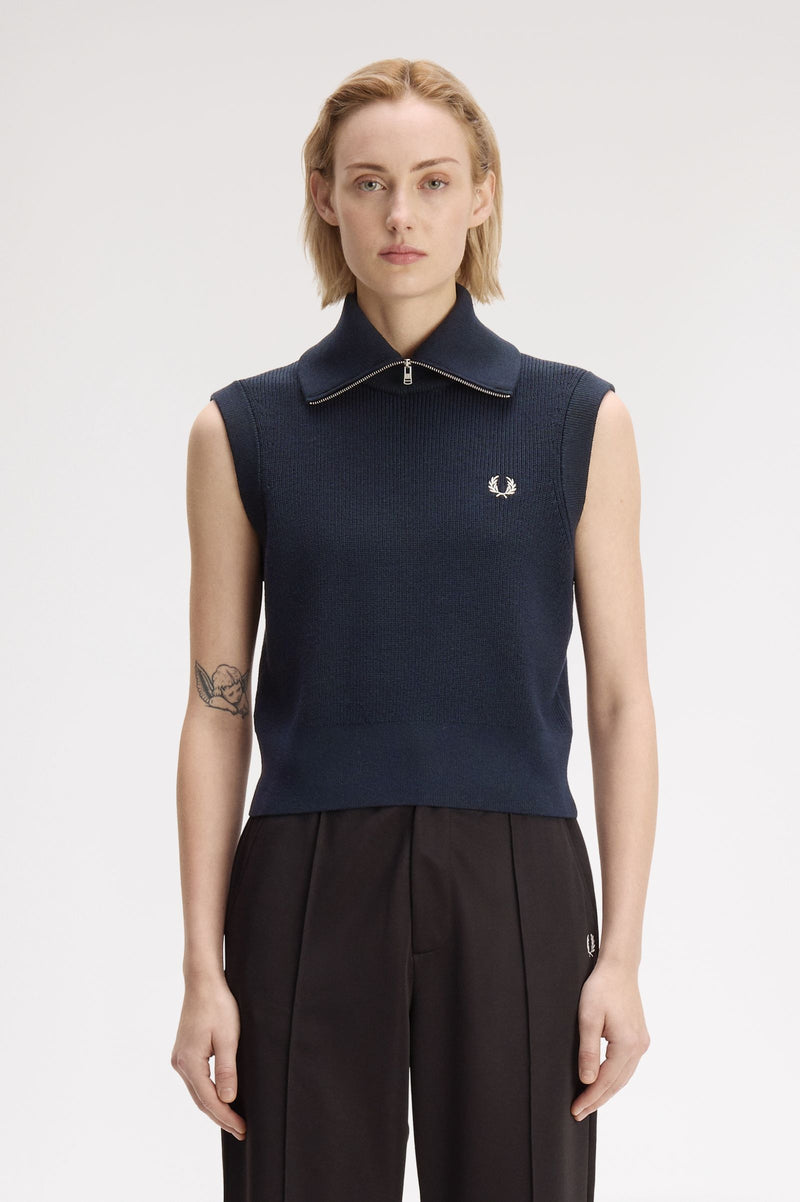 ZIP NECK KNITTED TANK