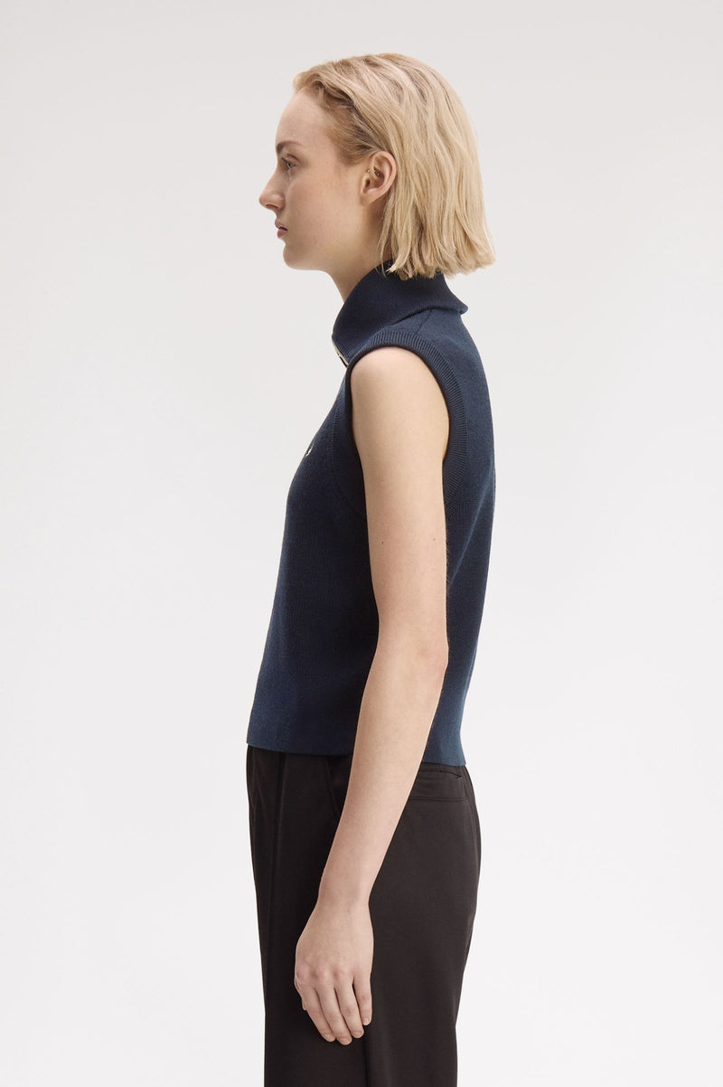ZIP NECK KNITTED TANK