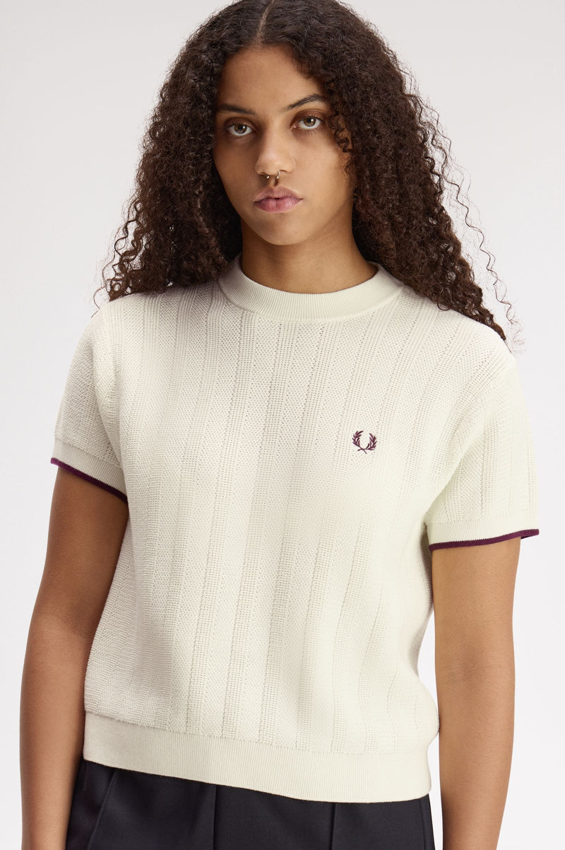 TEXTURED KNITTED T-SHIRT