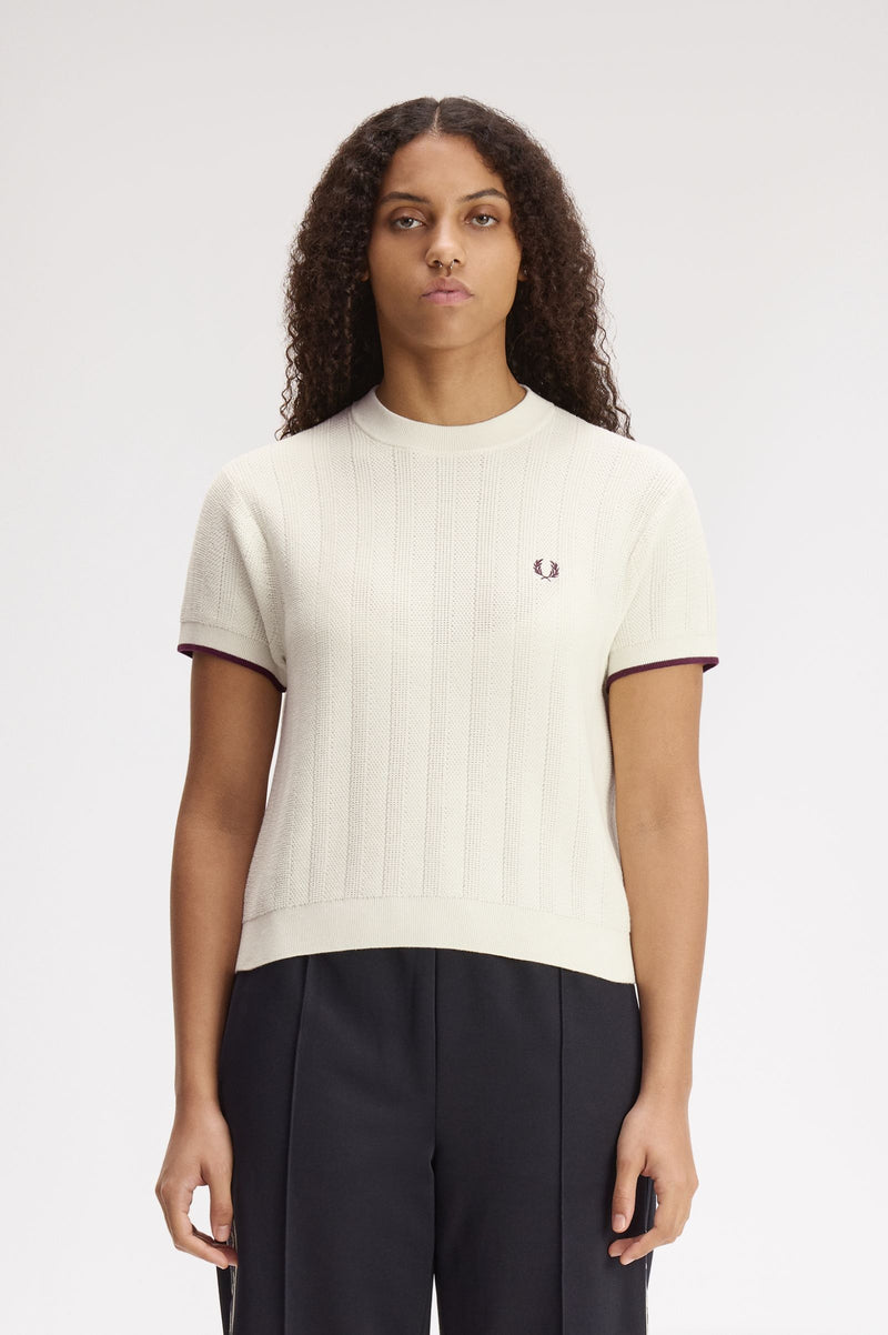TEXTURED KNITTED T-SHIRT