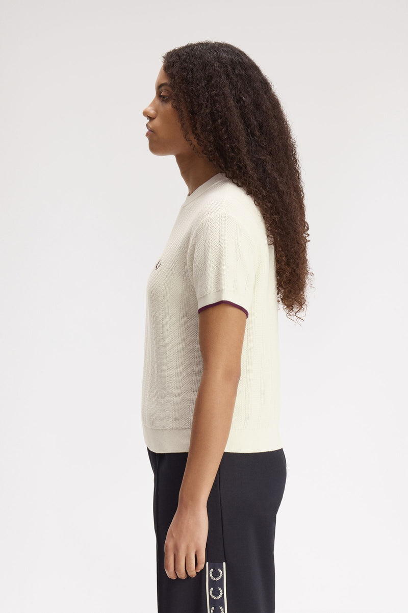 TEXTURED KNITTED T-SHIRT