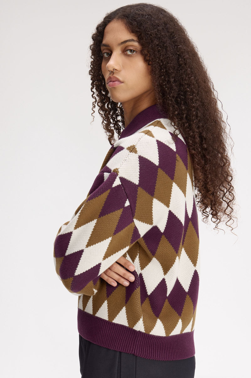 DIAMOND JACQUARD KNITTED SHIRT