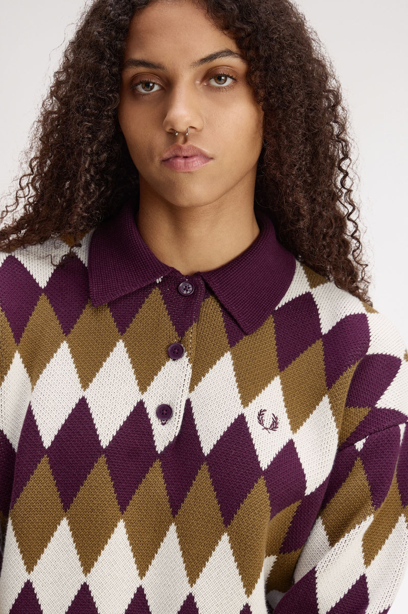 DIAMOND JACQUARD KNITTED SHIRT
