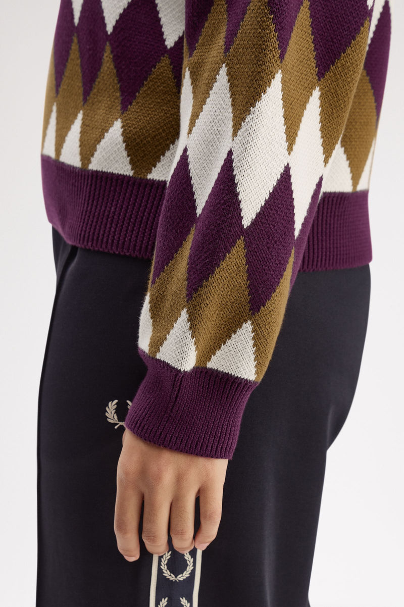 DIAMOND JACQUARD KNITTED SHIRT