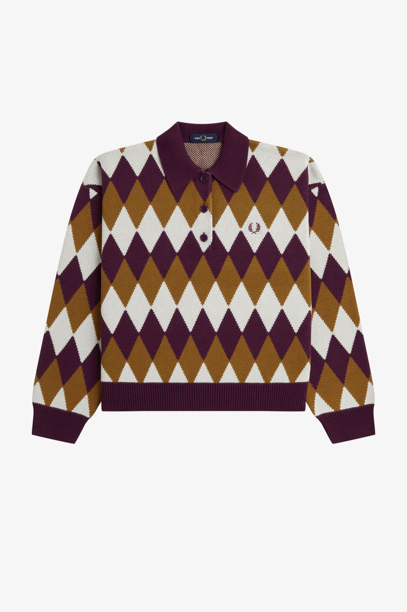 DIAMOND JACQUARD KNITTED SHIRT