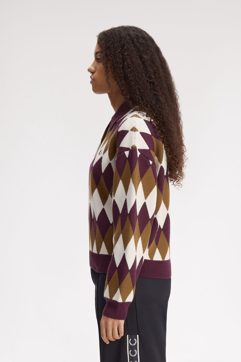 DIAMOND JACQUARD KNITTED SHIRT