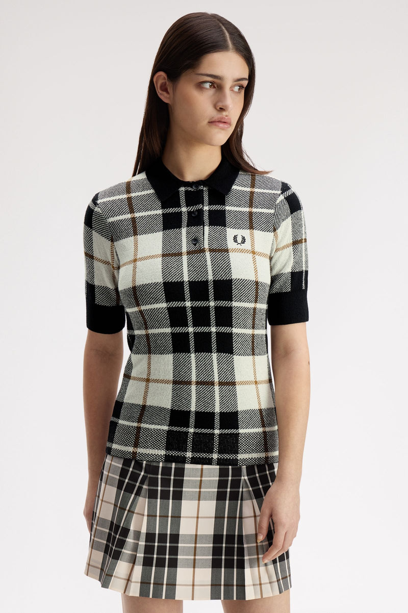 BOUCLE TARTAN KNITTED SHIRT