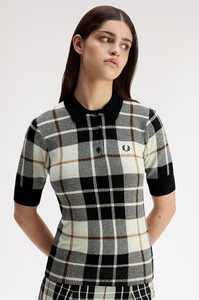 BOUCLE TARTAN KNITTED SHIRT