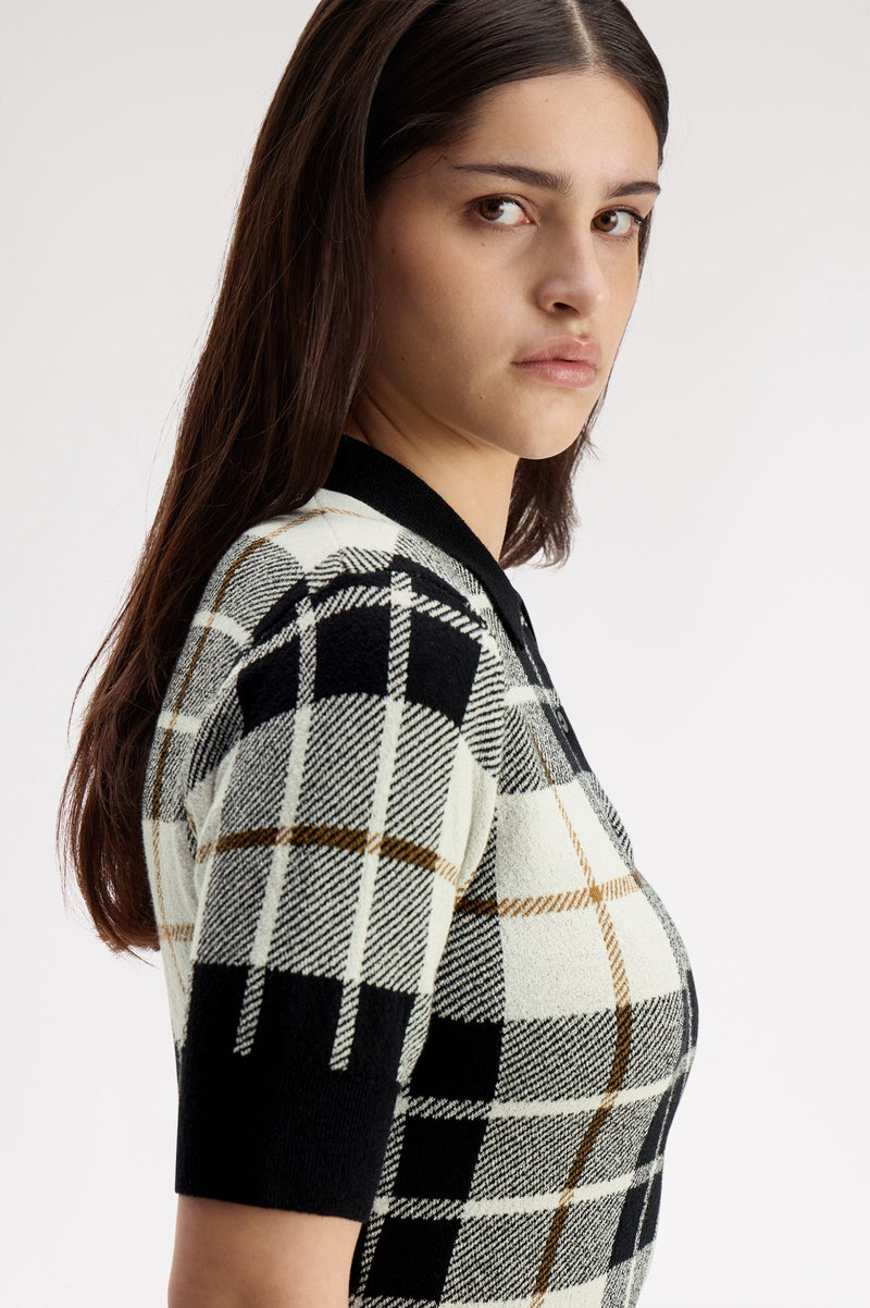 BOUCLE TARTAN KNITTED SHIRT